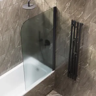 Шторка на ванну на монопетле by Deonria C-140-80-6-S-B 80см чёрный/сатин